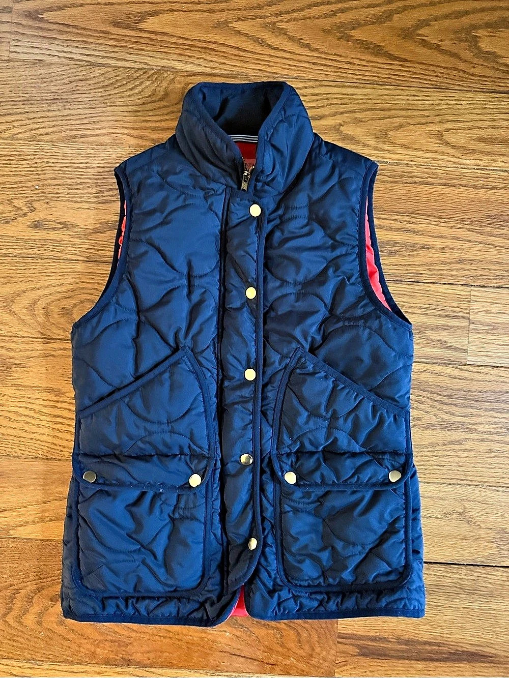 J.Crew Signature Puffer Vest Navy Blue size XS